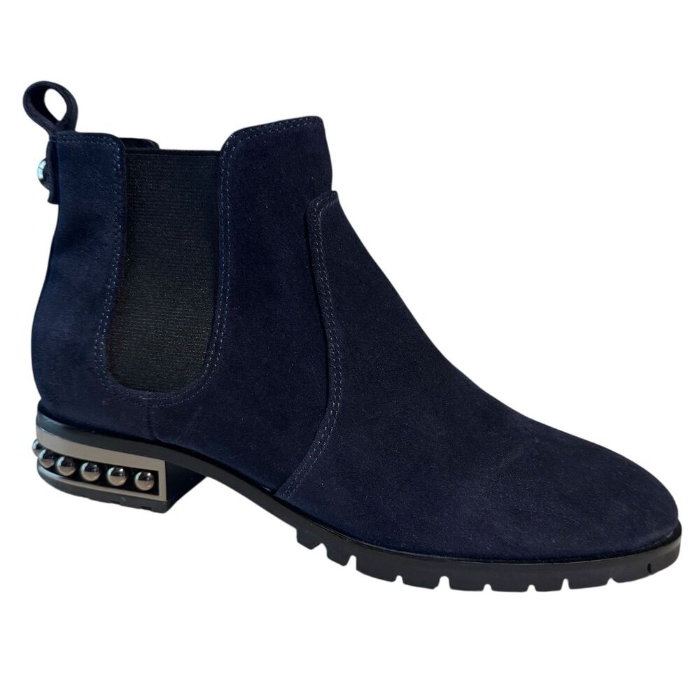Karl‎ Lagerfeld Saxe Chelsea Bootie In Midnight Navy Suede Women’s 8.5M $159